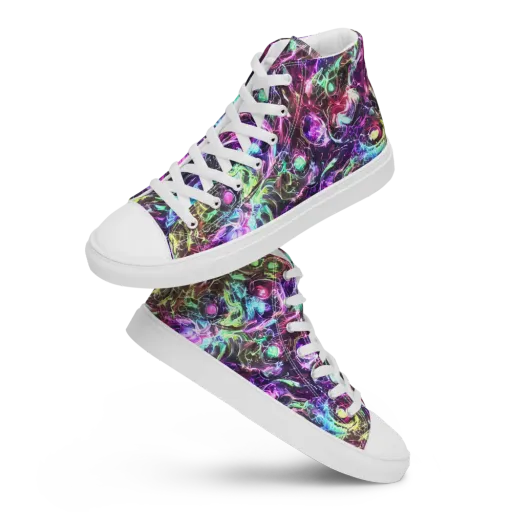Infinite Embers on a Women's High Top Canvas Shoes