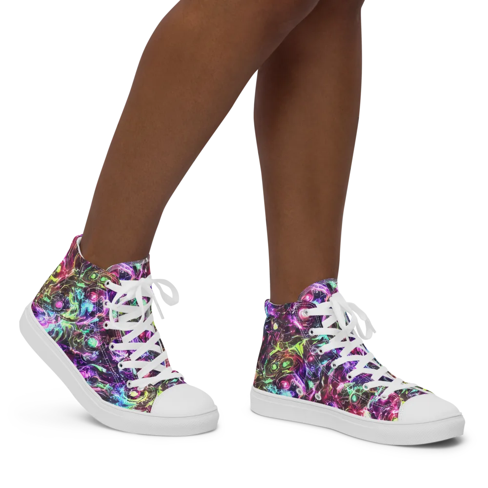 Infinite Embers on Women's High Top Canvas Shoes — Right