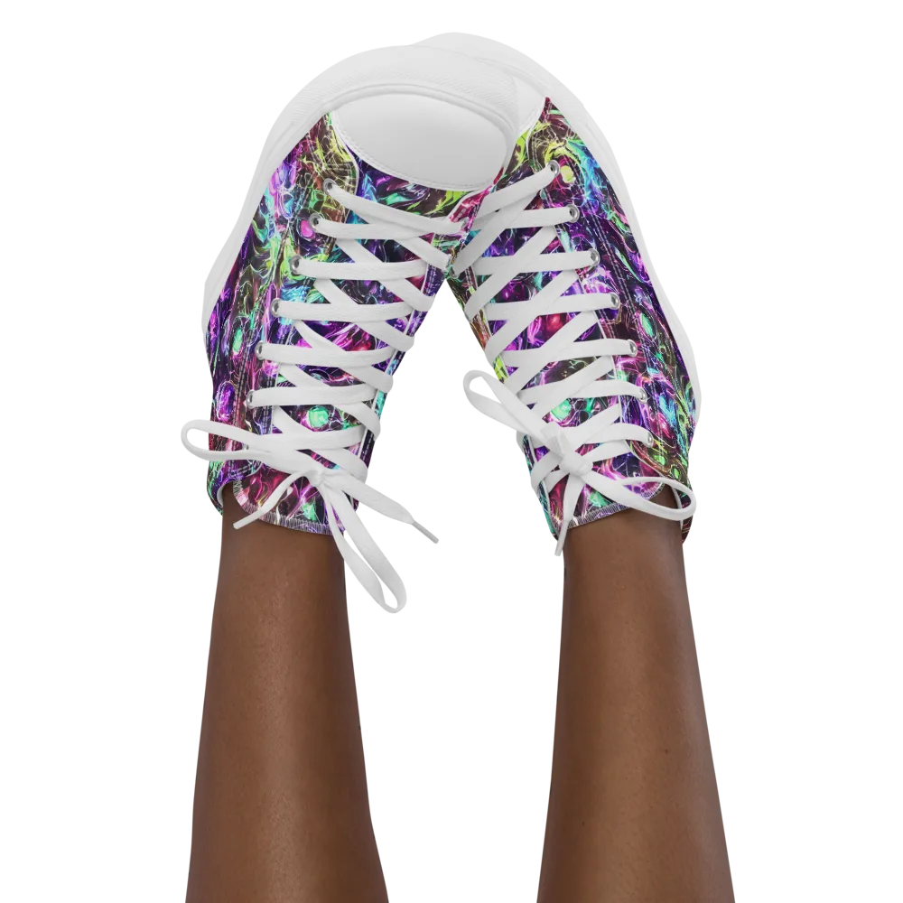 Infinite Embers on Women's High Top Canvas Shoes — Front