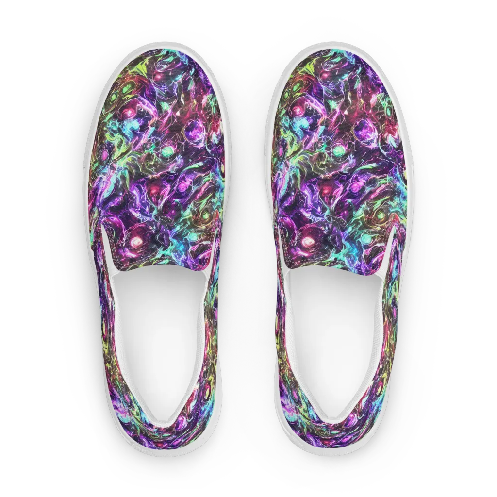 Infinite Embers on Men's Slip-On Canvas Shoes — Front