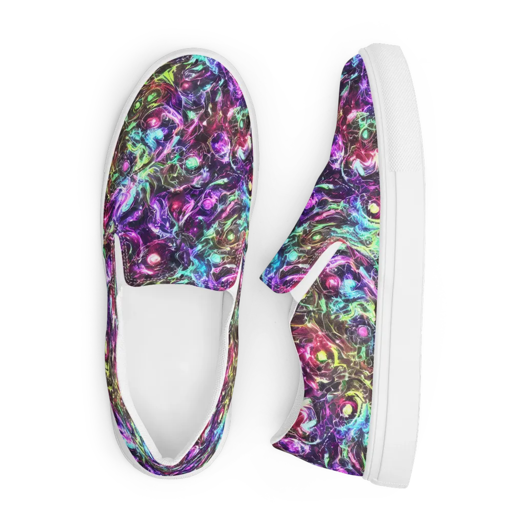 Infinite Embers on Men's Slip-On Canvas Shoes — Front