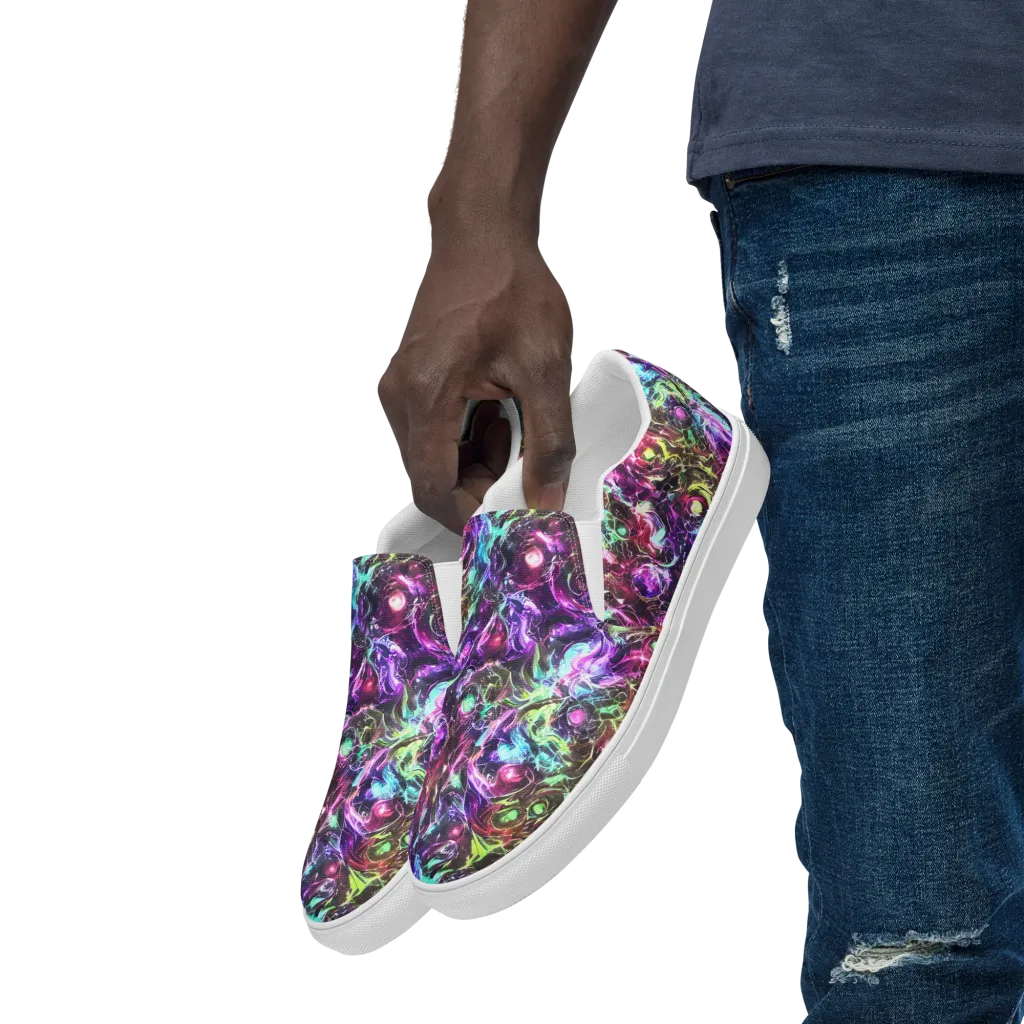 Infinite Embers on Men's Slip-On Canvas Shoes — Left Front