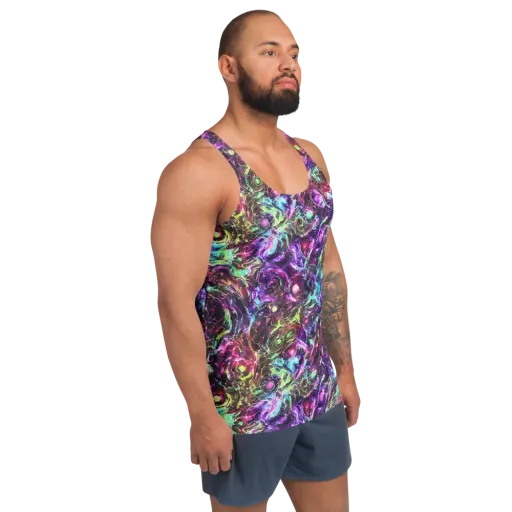 Infinite Embers on a Men's Tank Top