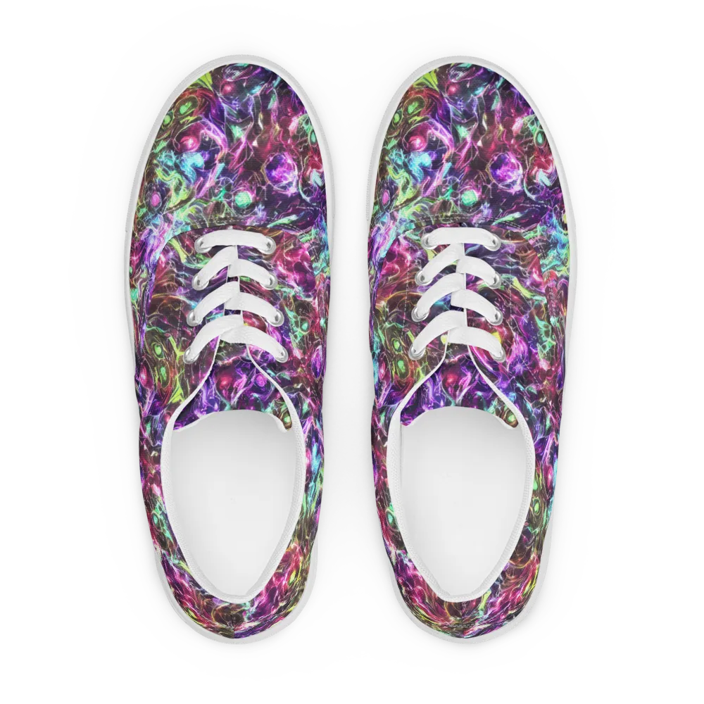 Infinite Embers on Men's Lace-Up Canvas Shoes — Front