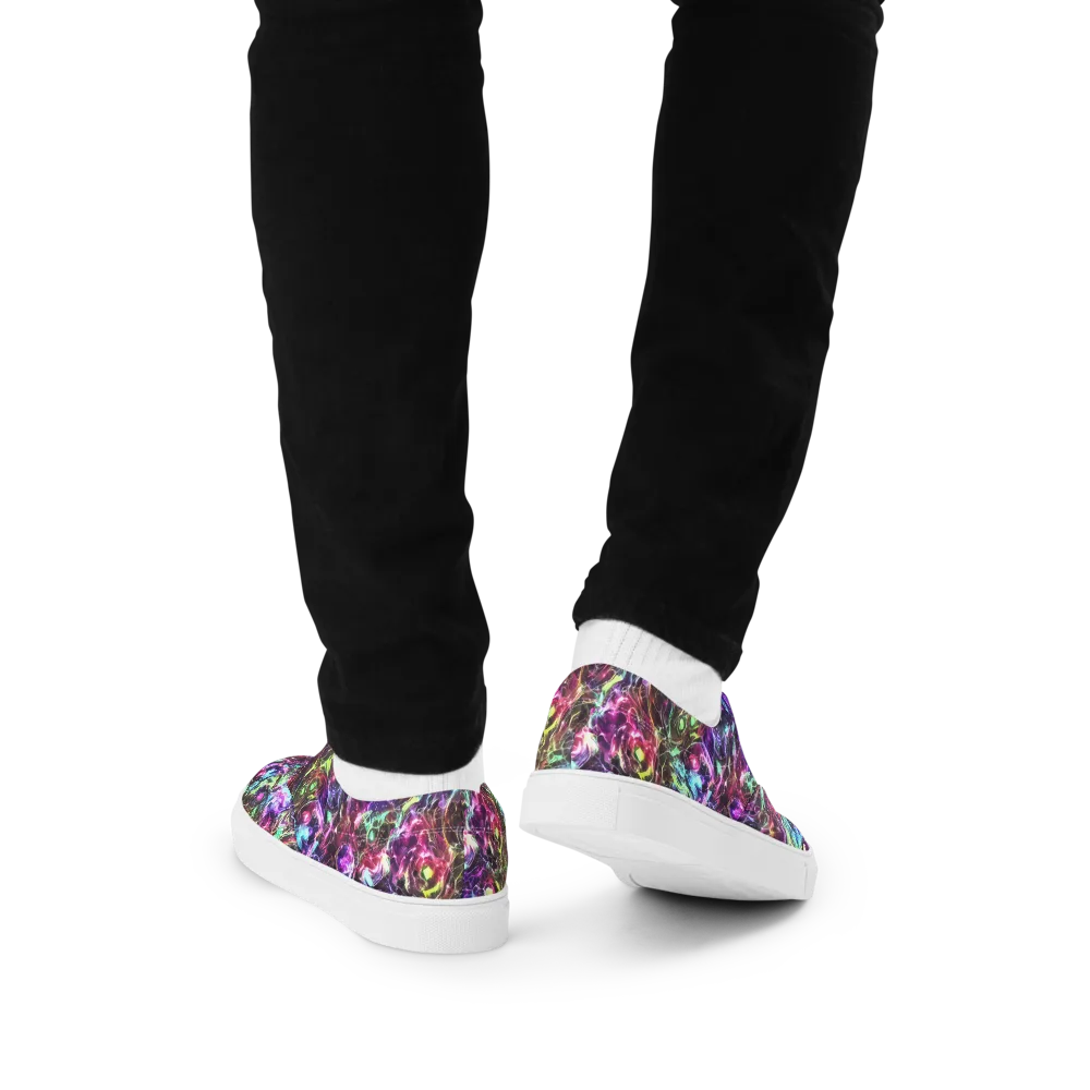 Infinite Embers on Men's Lace-Up Canvas Shoes — Back