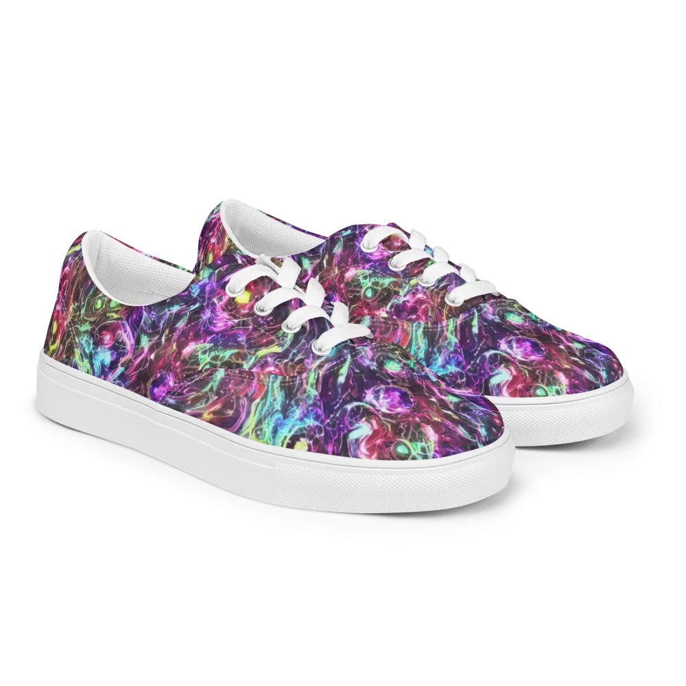 Infinite Embers on Men's Lace-Up Canvas Shoes — Right Front