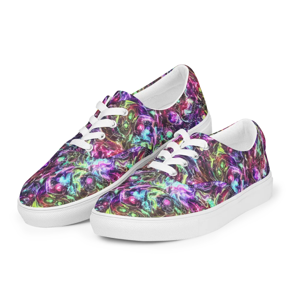 Infinite Embers on Men's Lace-Up Canvas Shoes — Left Front