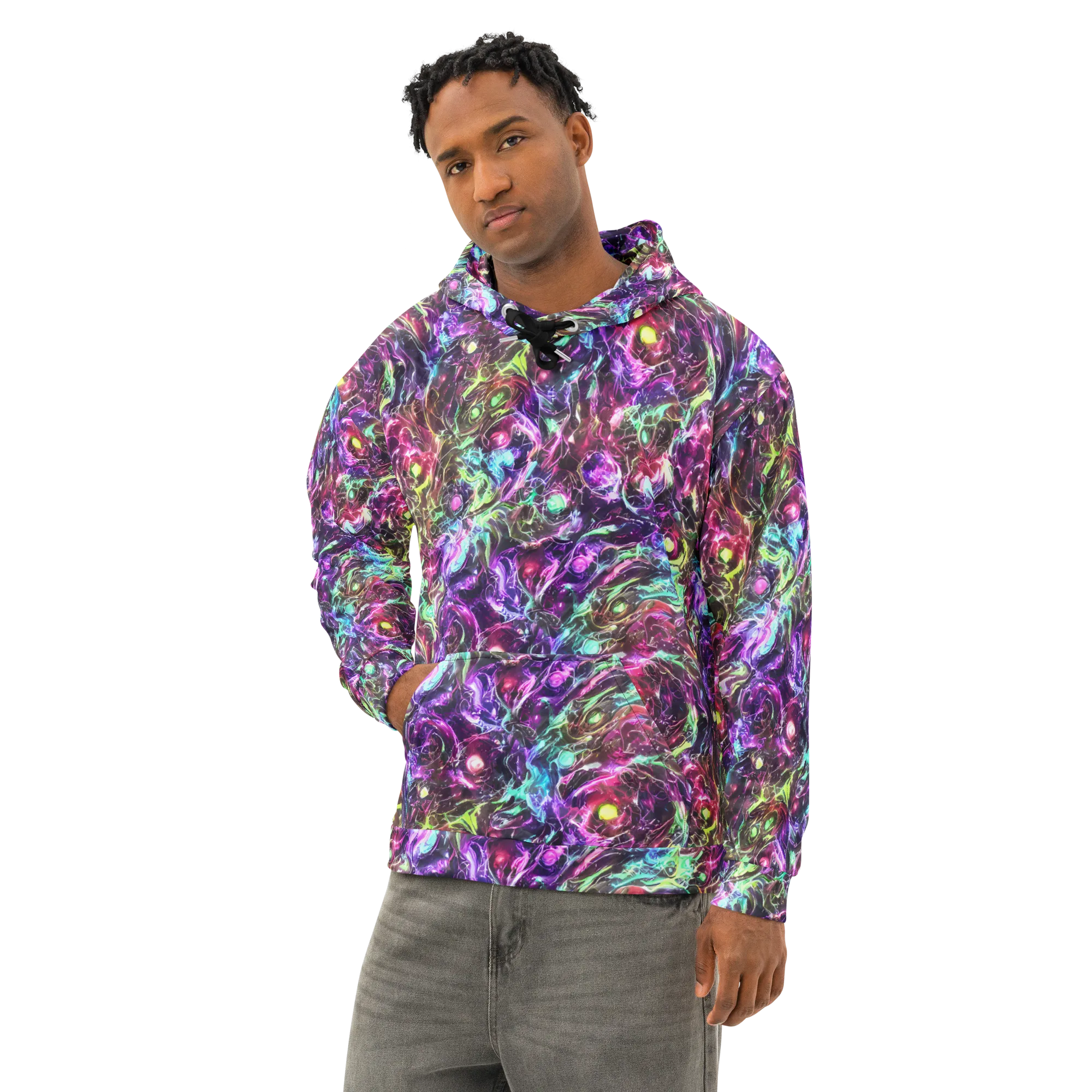 Infinite Embers on Cotton Hoodie — Left Front