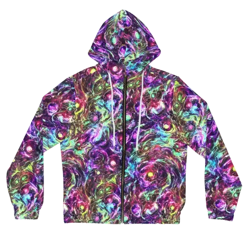 Infinite Embers on a Women's Full-Zip Hoodie