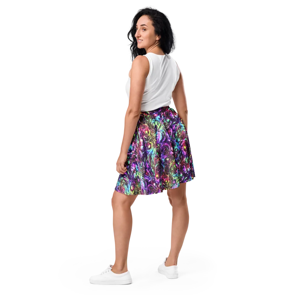 Infinite Embers on Skater Skirt — Back