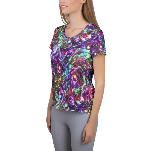 Infinite Embers on a Women's Athletic T-Shirt
