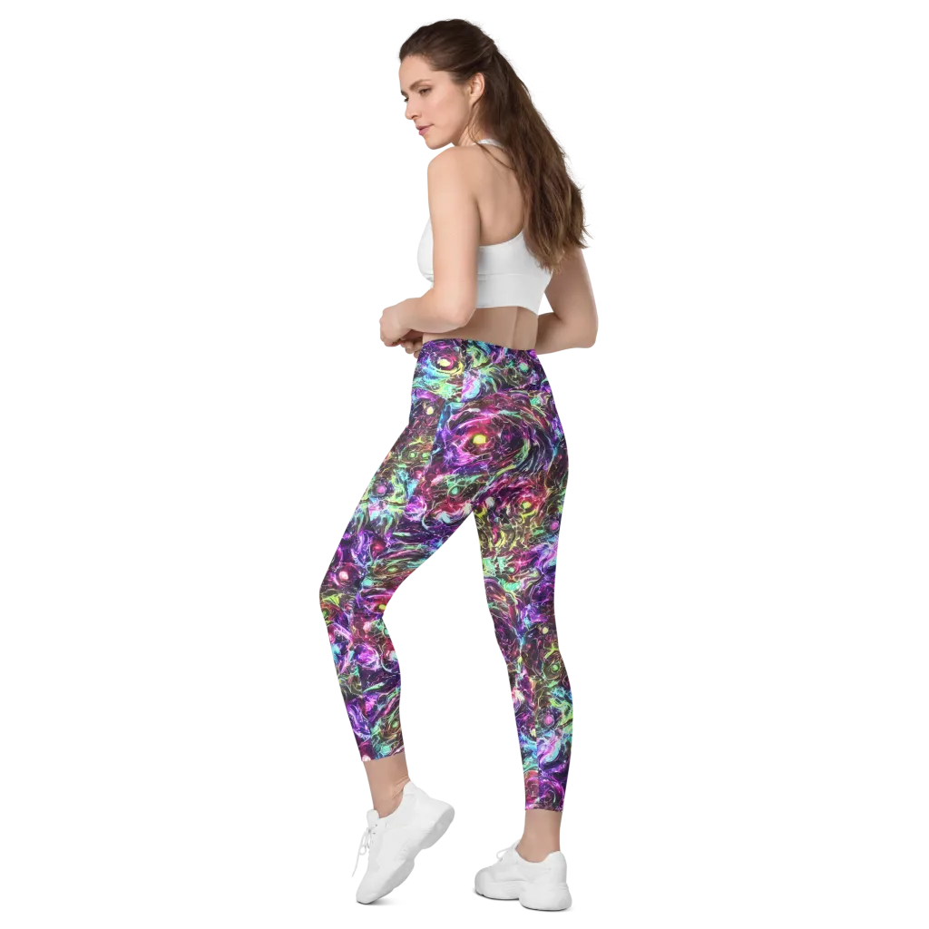 Infinite Embers on Leggings with Pockets — Left Back
