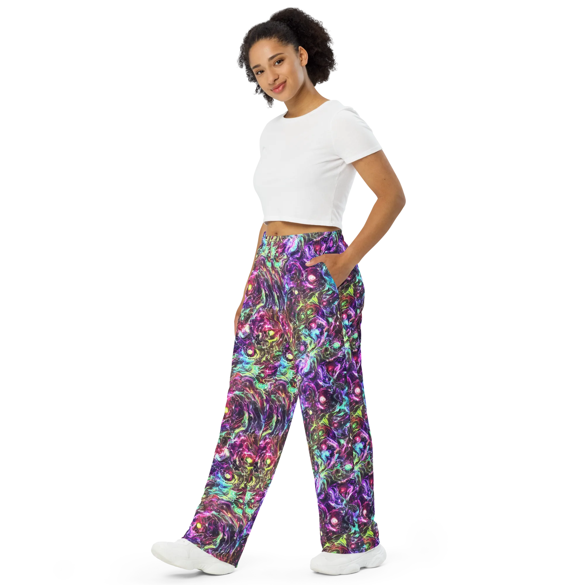 Infinite Embers on Wide-Leg Pants — Left Front