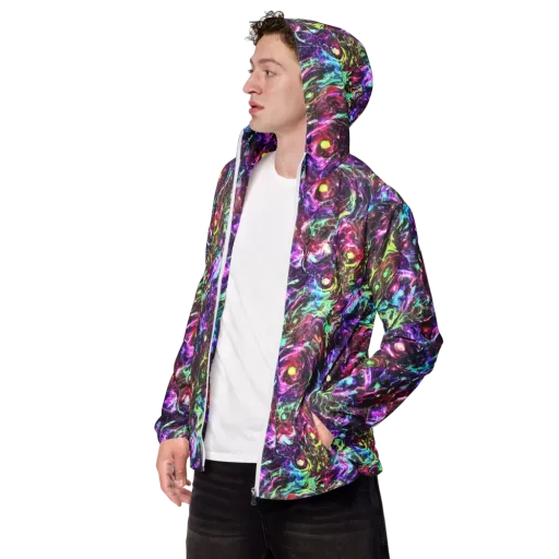 Infinite Embers on a Men's Windbreaker