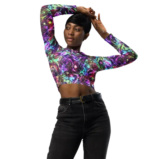 Infinite Embers on a Long Sleeve Crop Top
