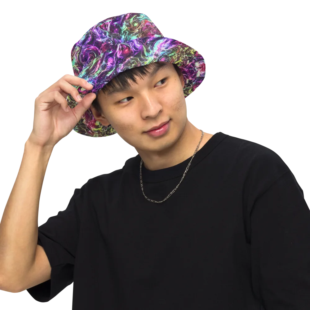 Infinite Embers on Reversible Bucket Hat — Front Inside