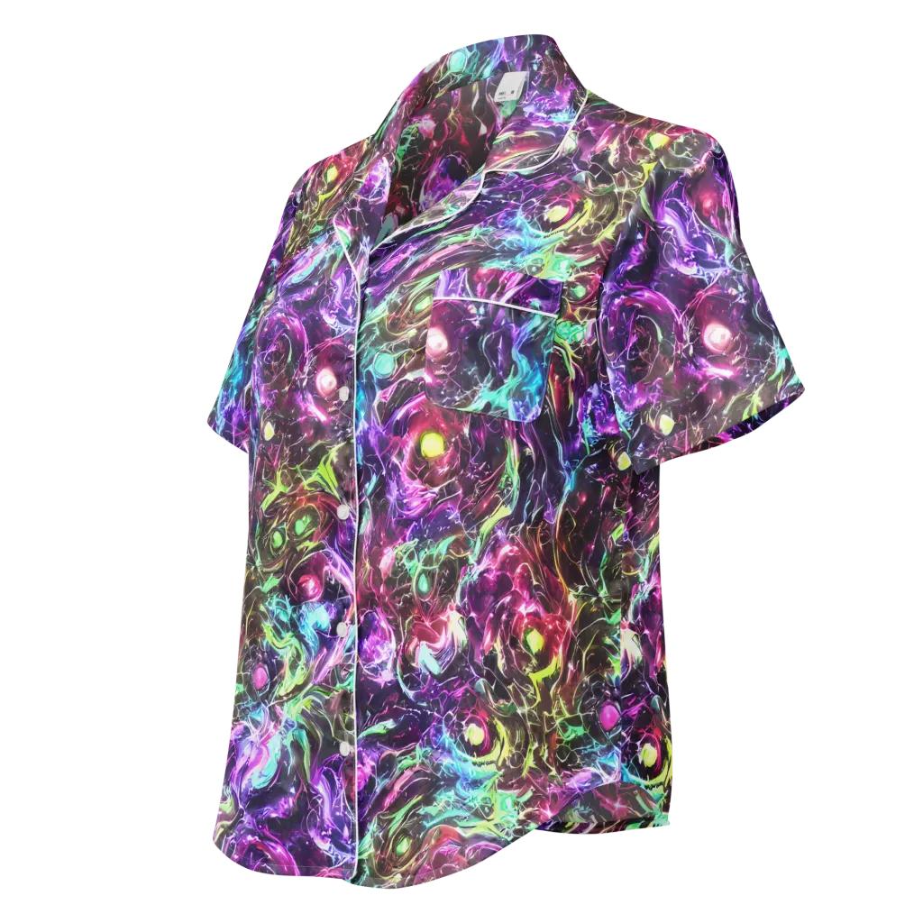 Infinite Embers on Women's Short Sleeve Pajama Top — Left Front