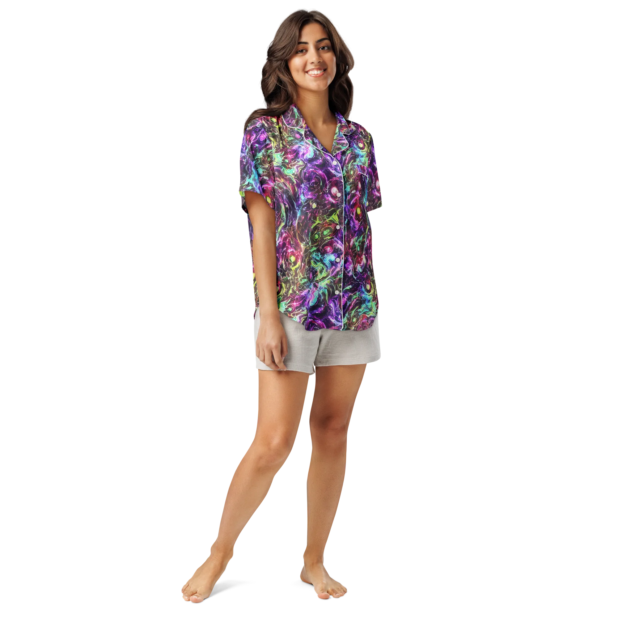 Infinite Embers on Women's Short Sleeve Pajama Top — Front