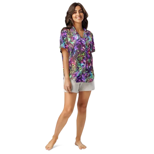 Infinite Embers on a Women's Short Sleeve Pajama Top