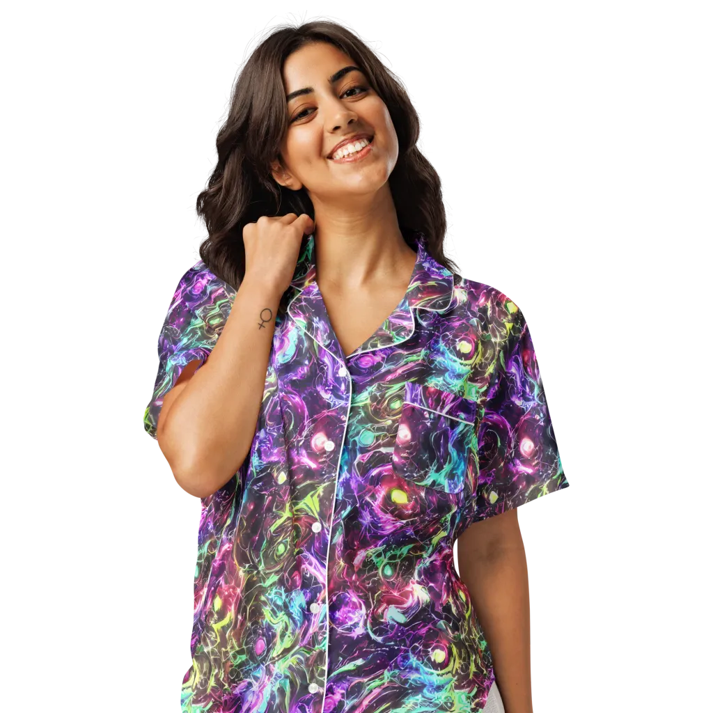 Infinite Embers on Women's Short Sleeve Pajama Top — Front