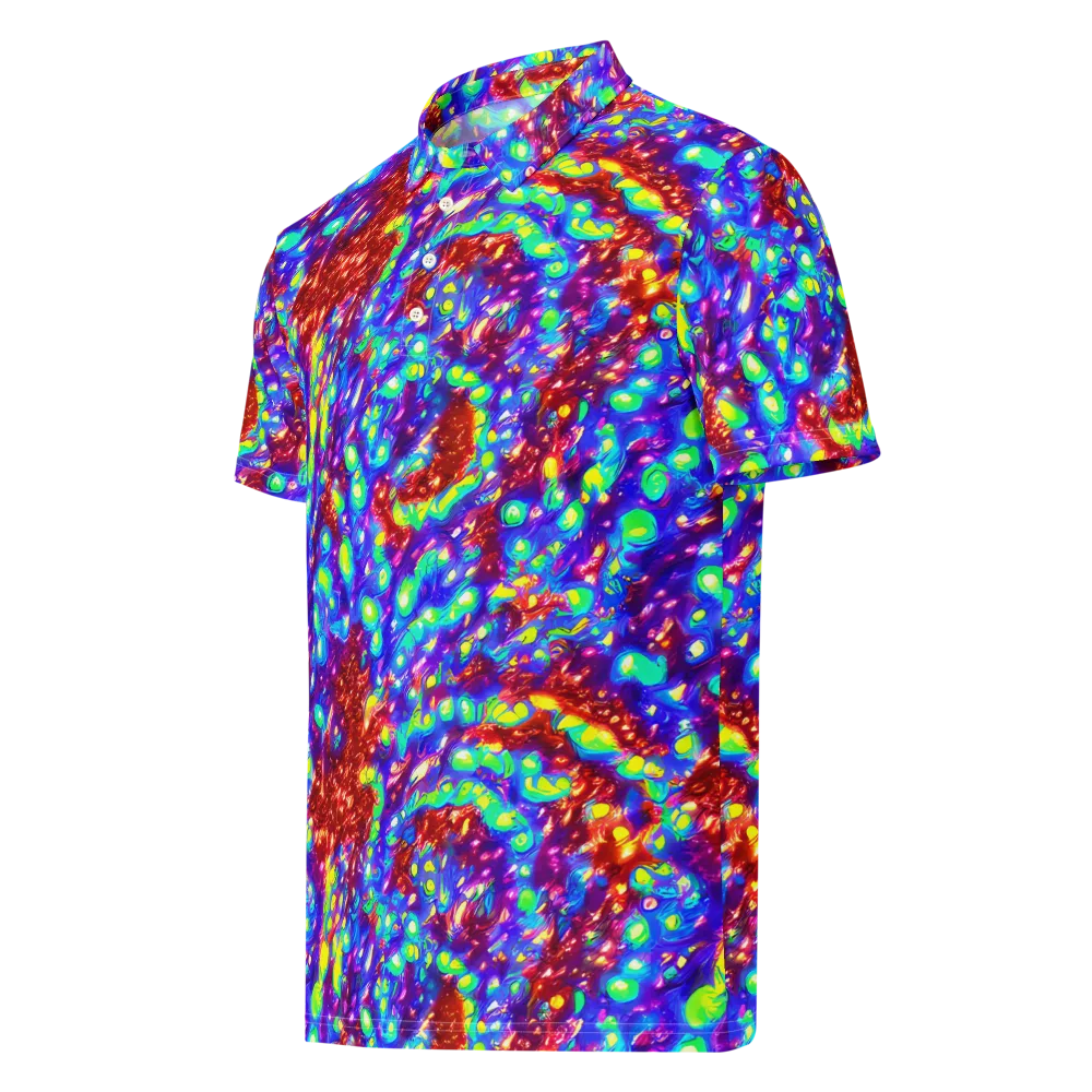 Molten Lime Mosaic on Men's Slim Fit Polo Shirt — Left Front