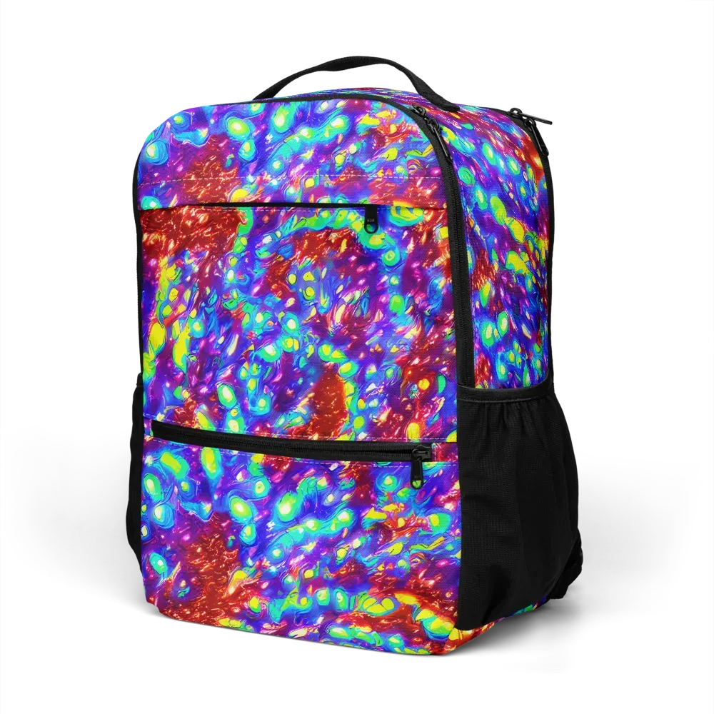 Molten Lime Mosaic on Utility Backpack — Left Front