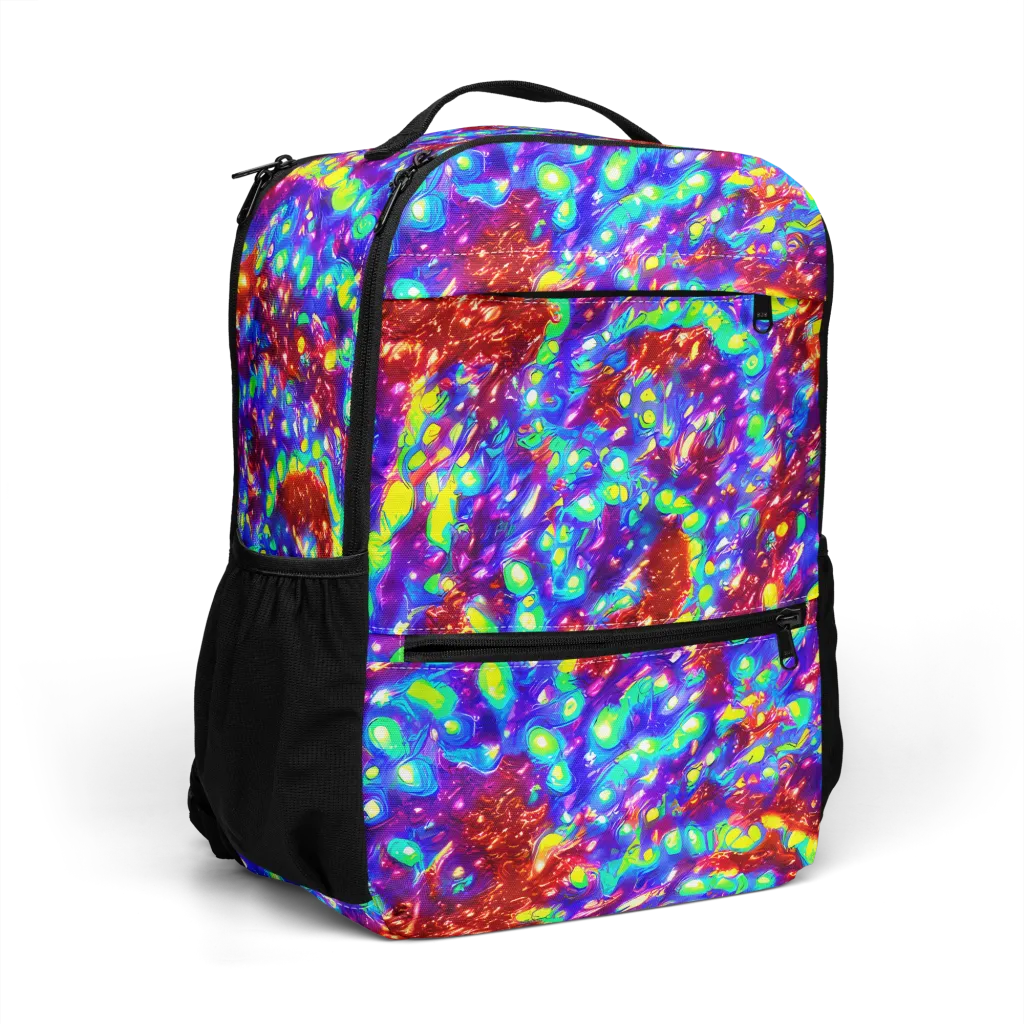 Molten Lime Mosaic on Utility Backpack — Right Front