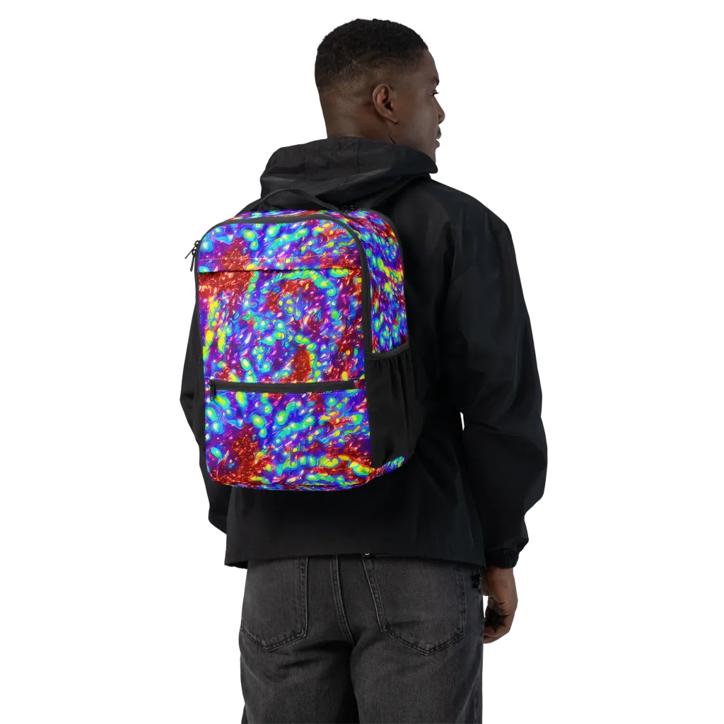 Molten Lime Mosaic on Utility Backpack — Back