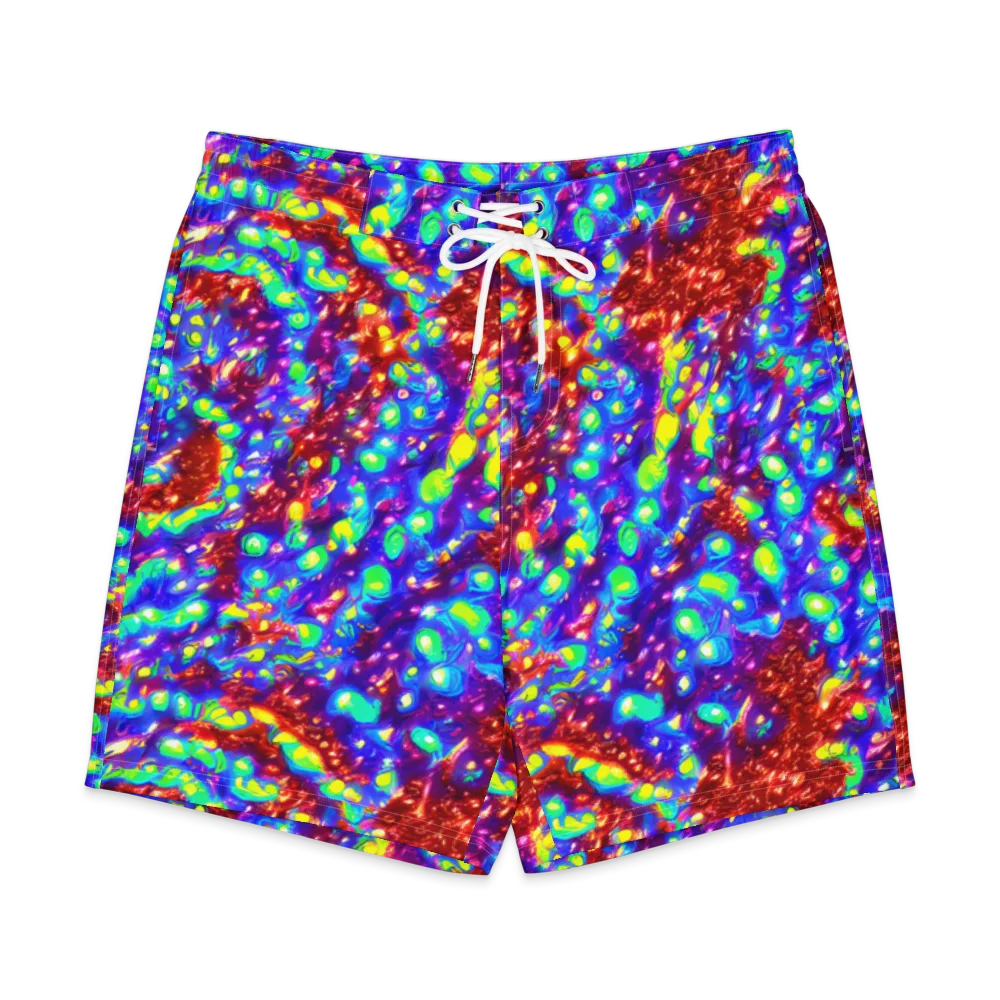 Molten Lime Mosaic on Men's Board Shorts — Front