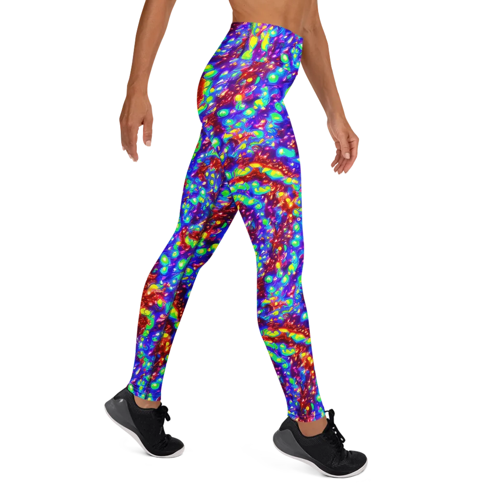 Molten Lime Mosaic on Yoga Leggings — Right