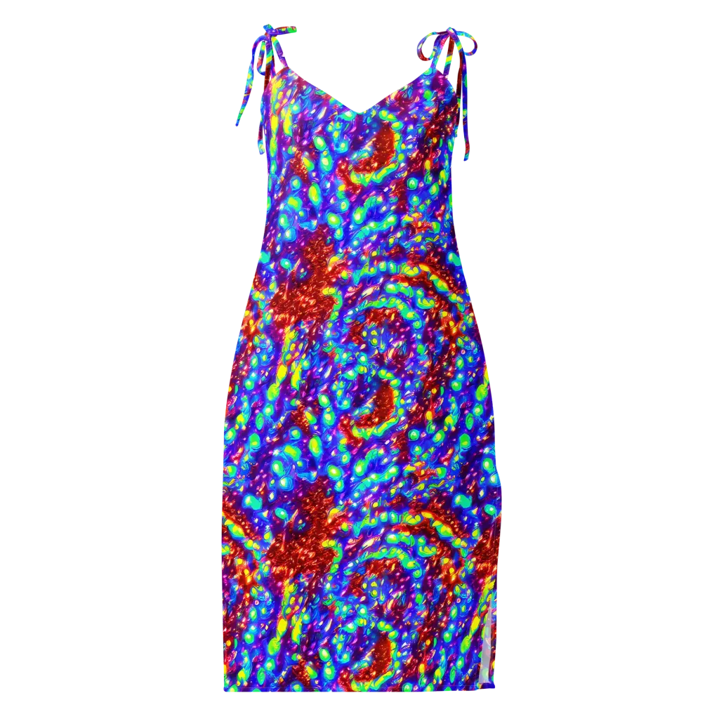Molten Lime Mosaic on Slip Dress — Front