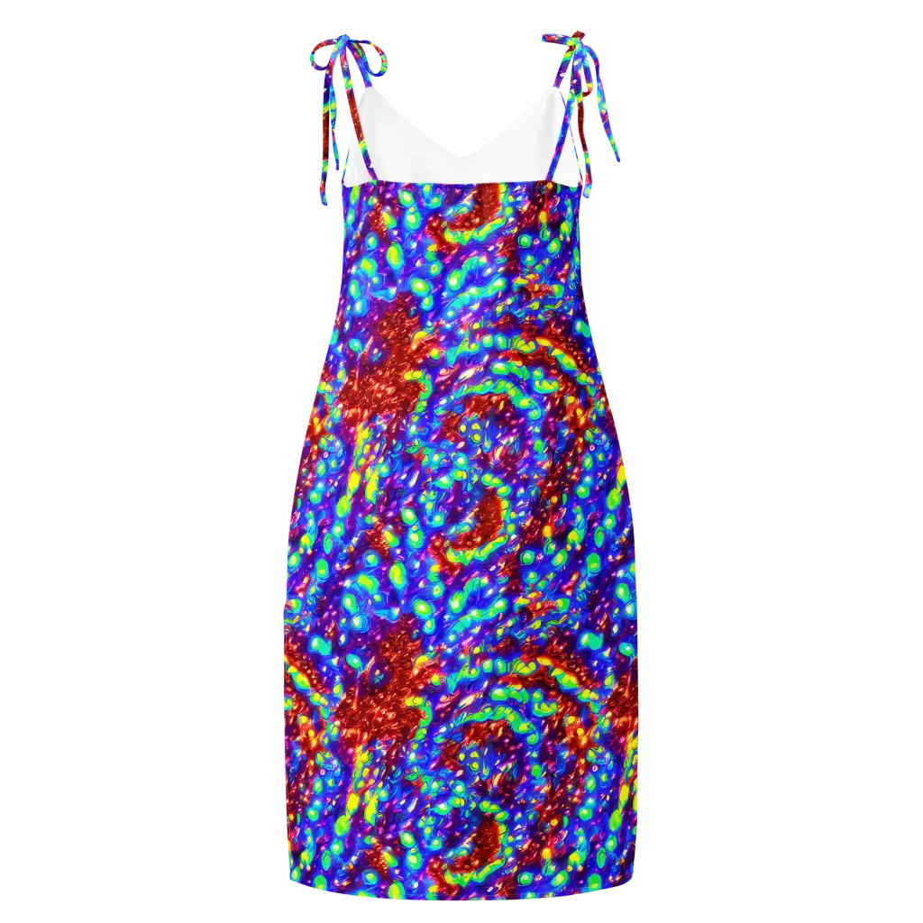 Molten Lime Mosaic on Slip Dress — Back