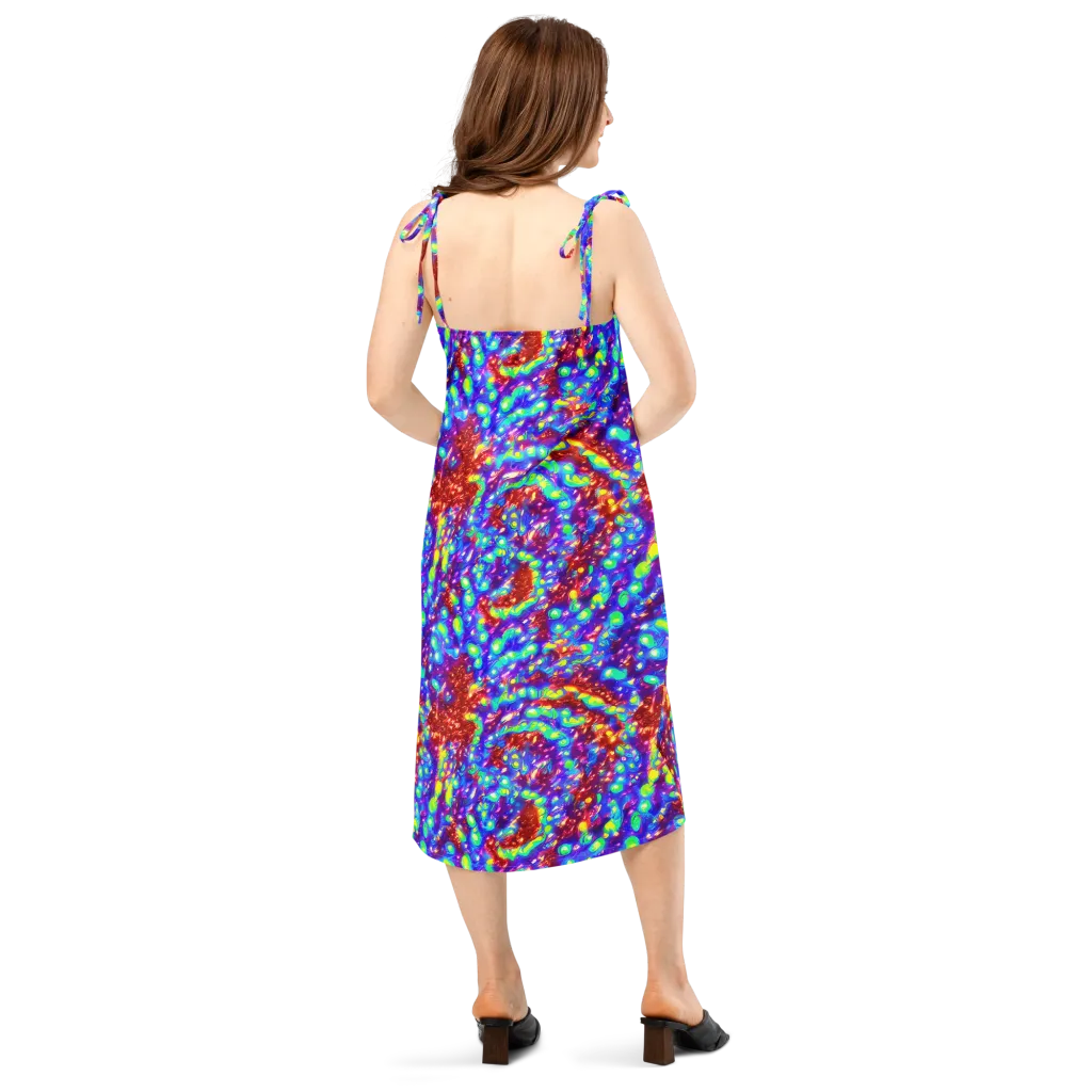 Molten Lime Mosaic on Slip Dress — Back