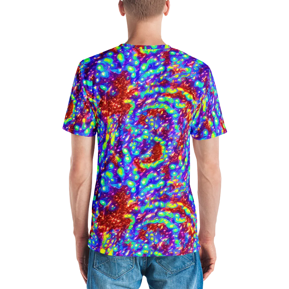 Molten Lime Mosaic on Men's Crew Neck T-Shirt — Back
