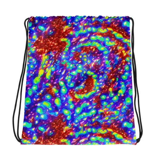 Molten Lime Mosaic on a Drawstring Bag