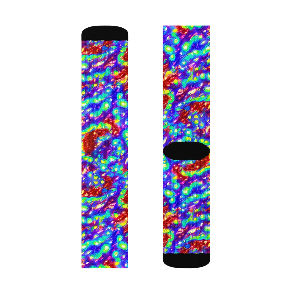 Molten Lime Mosaic on Socks — Left Sock