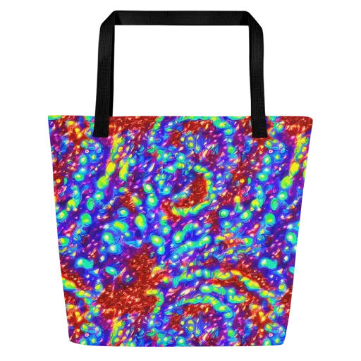 Molten Lime Mosaic on a Large Tote Bag W/ Pocket