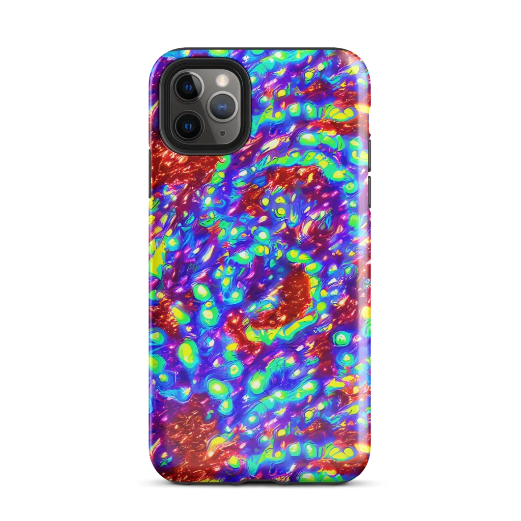 Molten Lime Mosaic on Tough Case for iPhone® — Front