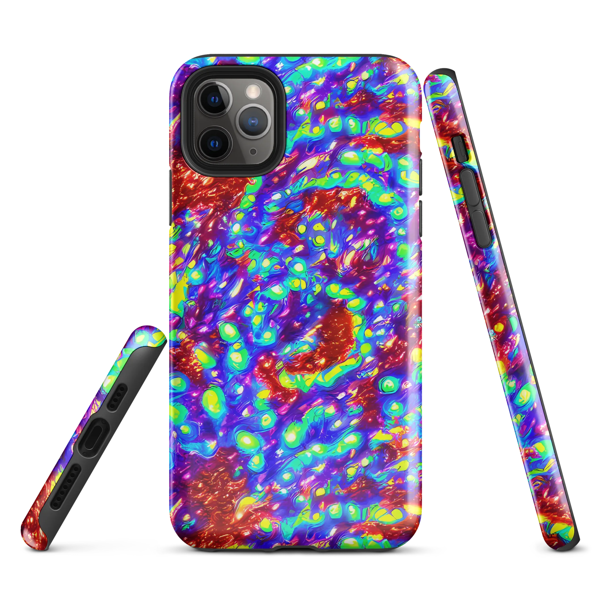 Molten Lime Mosaic on Tough Case for iPhone® — Front