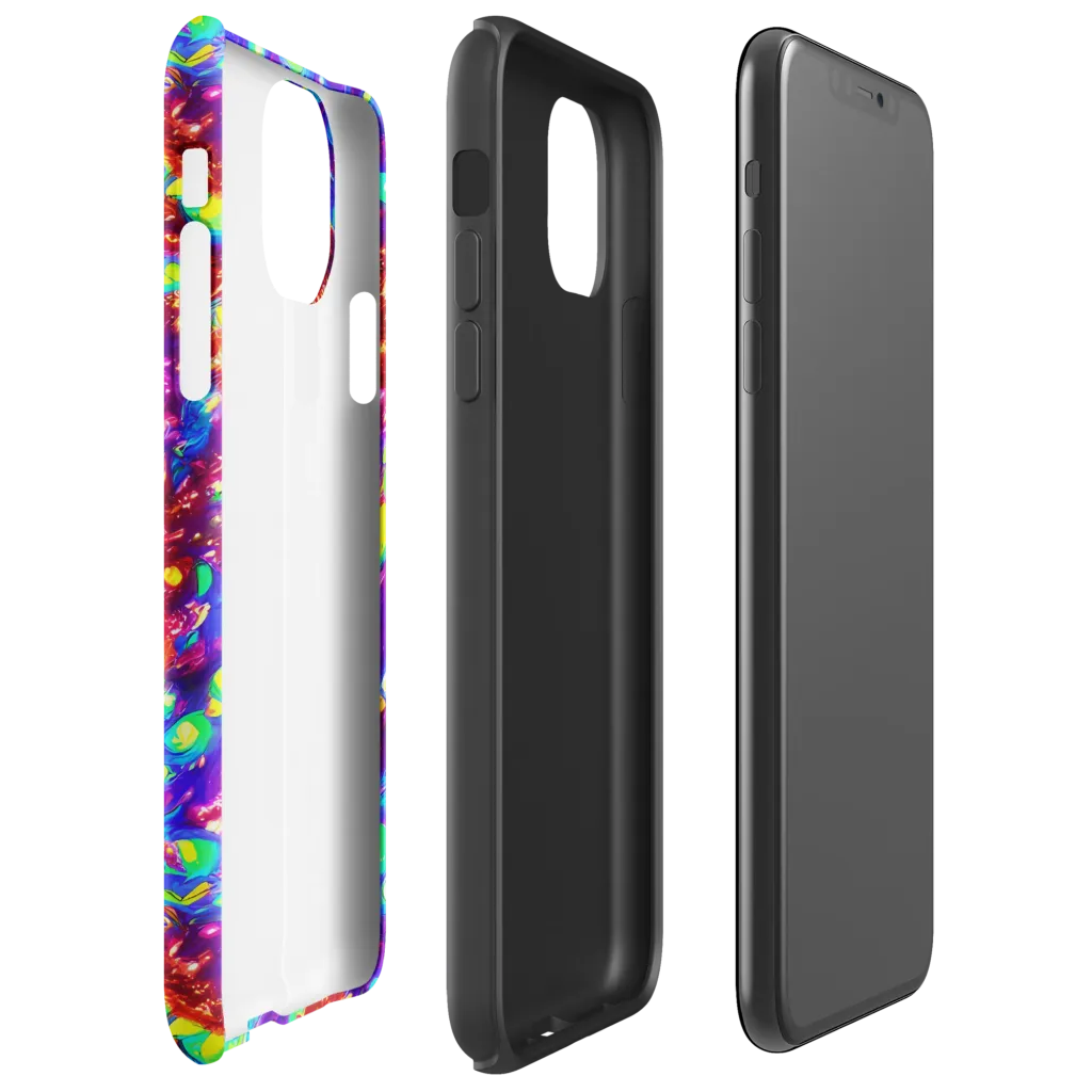 Molten Lime Mosaic on Tough Case for iPhone® — Right