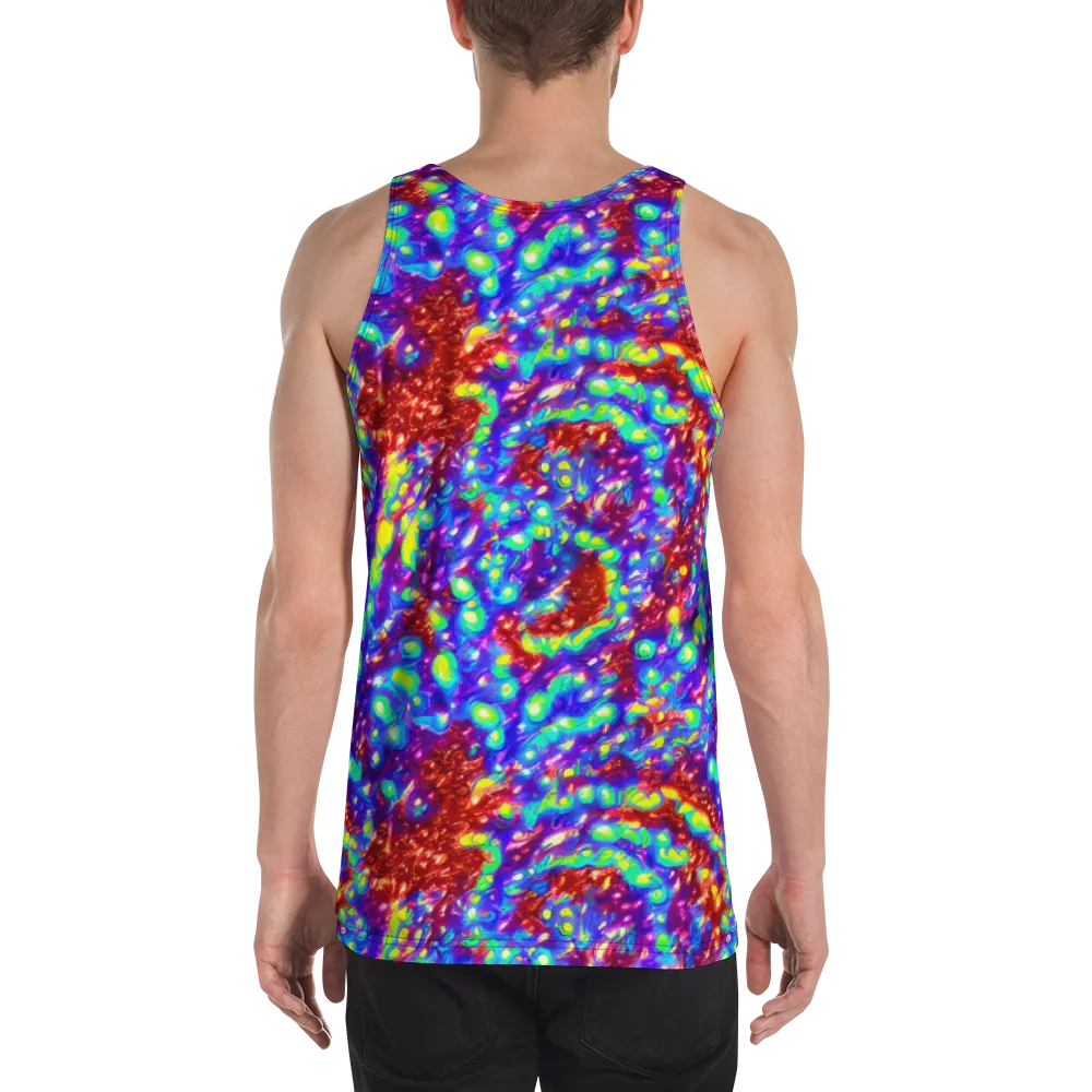 Molten Lime Mosaic on Men's Tank Top — Back
