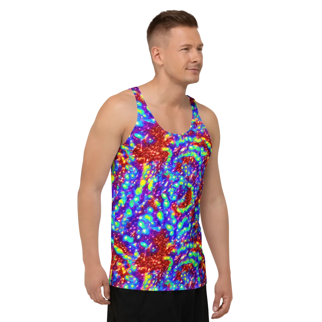Molten Lime Mosaic on Men's Tank Top — Right Front