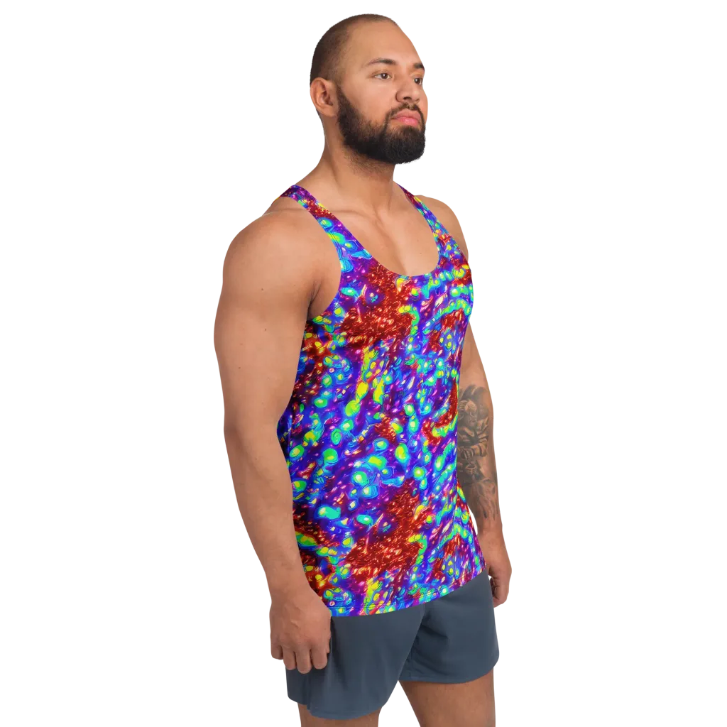Molten Lime Mosaic on Men's Tank Top — Right Front