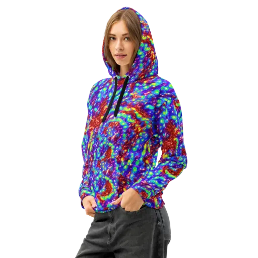 Molten Lime Mosaic on a Cotton Hoodie