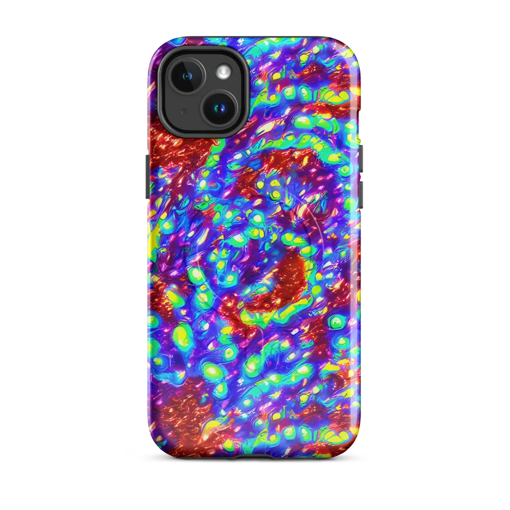 Molten Lime Mosaic on MagSafe Tough Case for iPhone® — Front