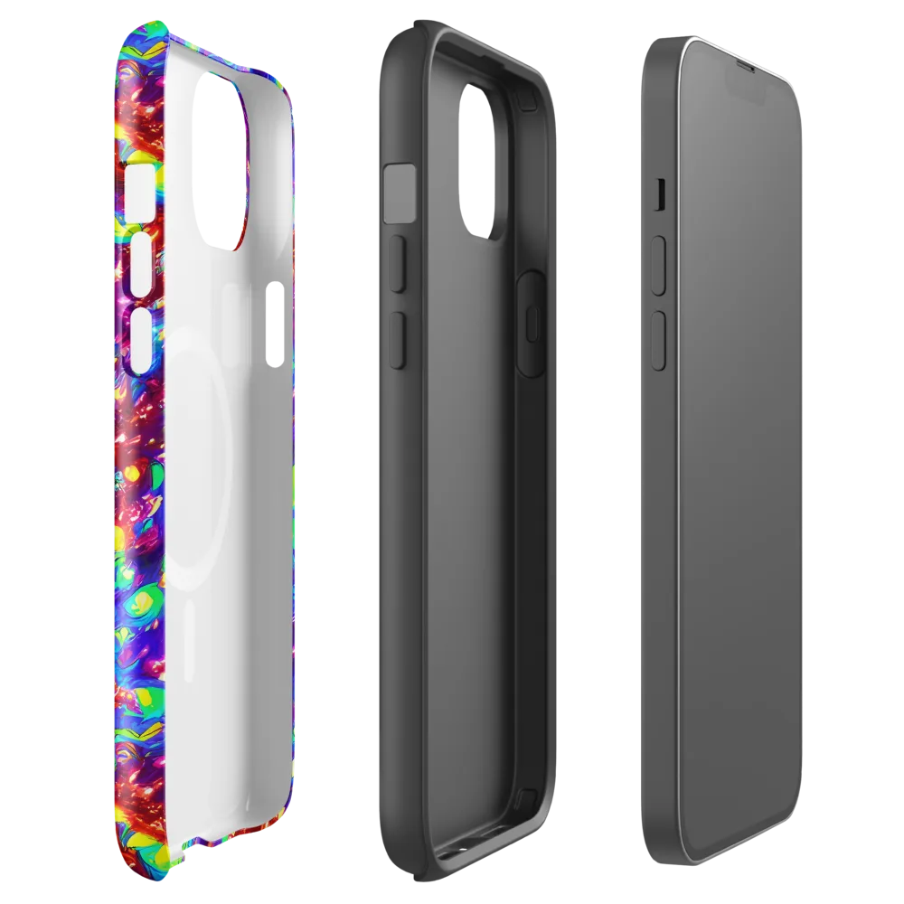Molten Lime Mosaic on MagSafe Tough Case for iPhone® — Front
