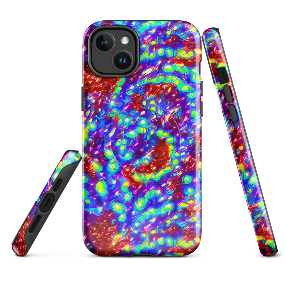 Molten Lime Mosaic on MagSafe Tough Case for iPhone® — Front