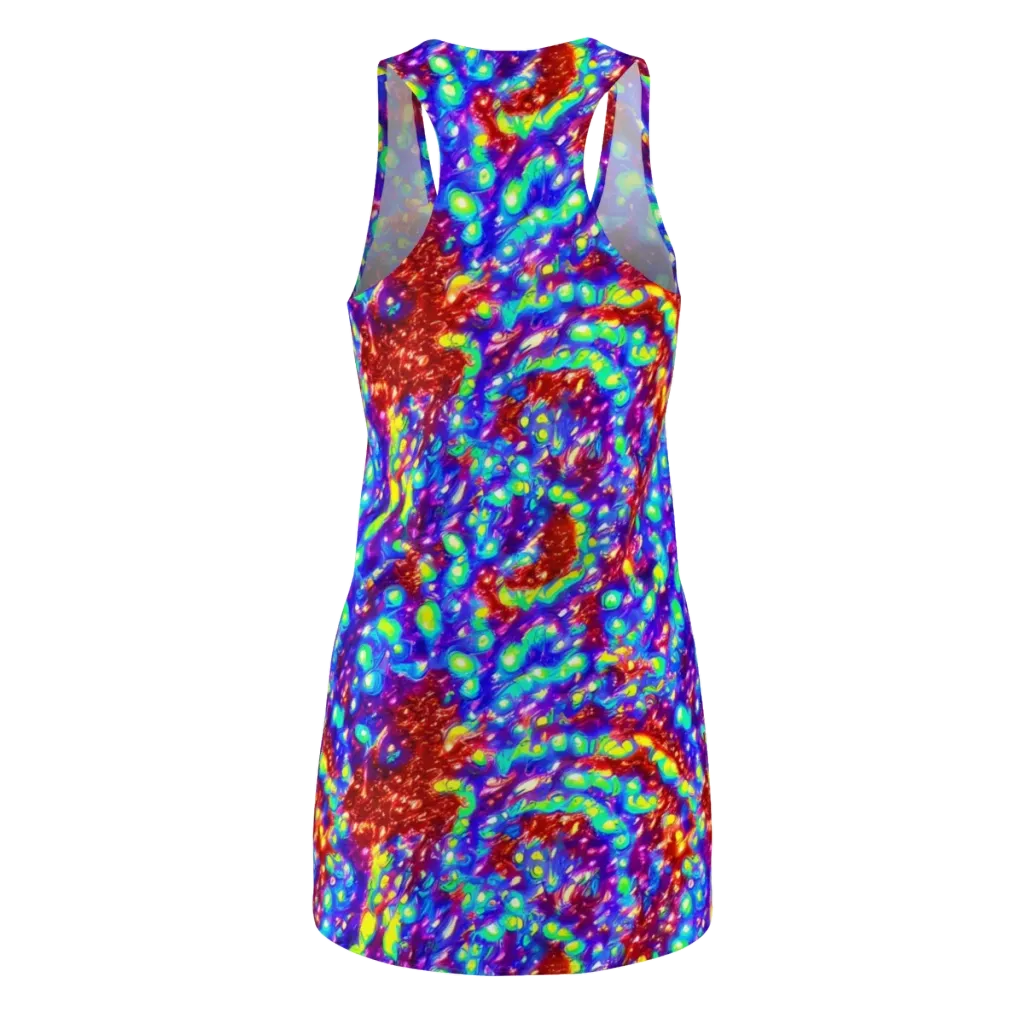 Molten Lime Mosaic on Racerback Dress — Back