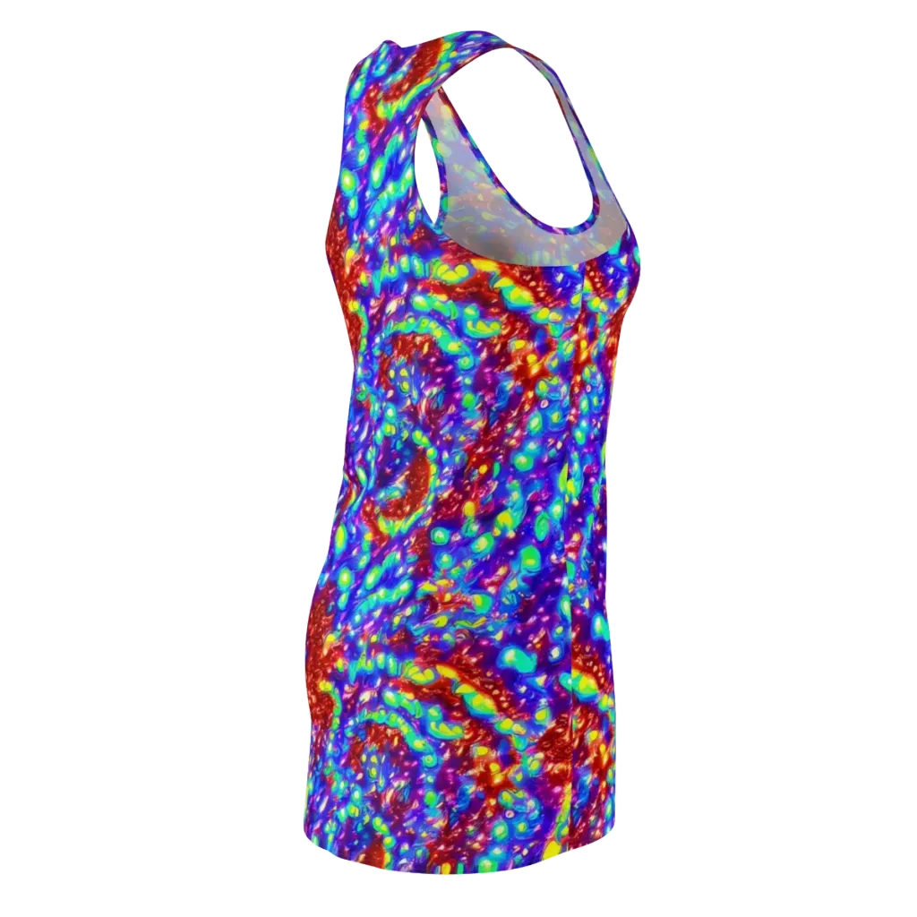 Molten Lime Mosaic on Racerback Dress — Back Side