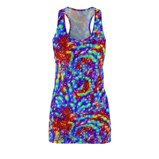 Molten Lime Mosaic on a Racerback Dress